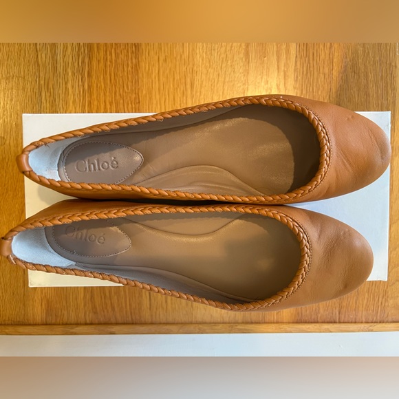 CHLOÉ Elah Ballerina Flats Lambskin Brown (39) - Picture 4 of 6